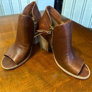 Women’s Mia brand “Ericka” open toe booties - Dark Brown